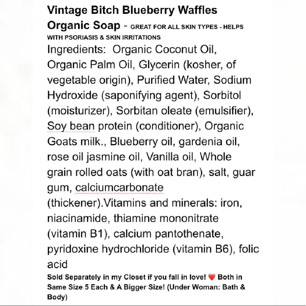 New VintageBitch Gifts - Handmade Organic Blueberry Waffle Mini Soaps 5 Pcs